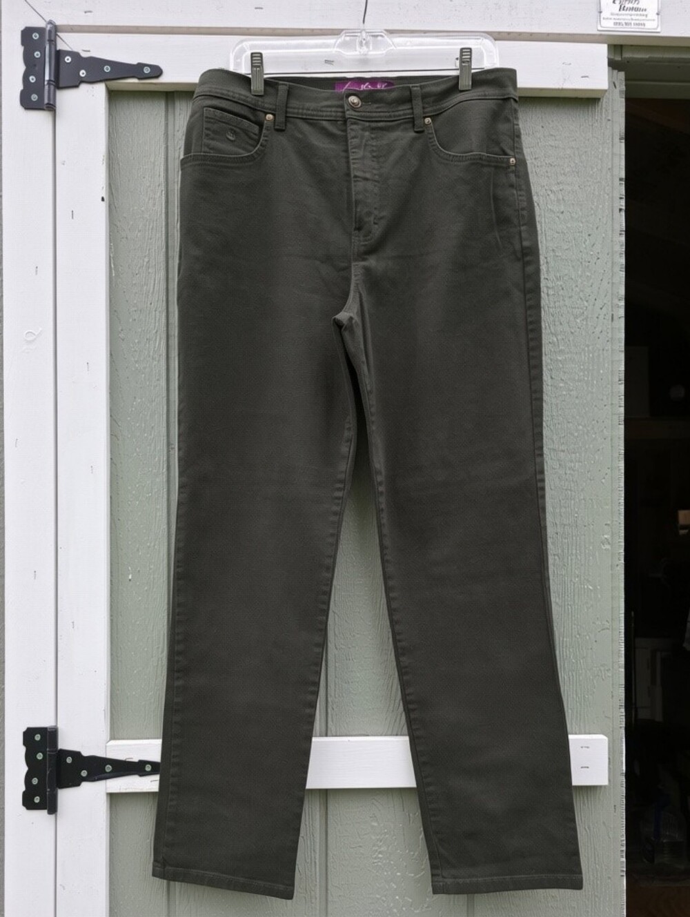 Gloria Vanderbilt Brown Green Straight Leg Jeans Size 14 - Picture 10 of 10